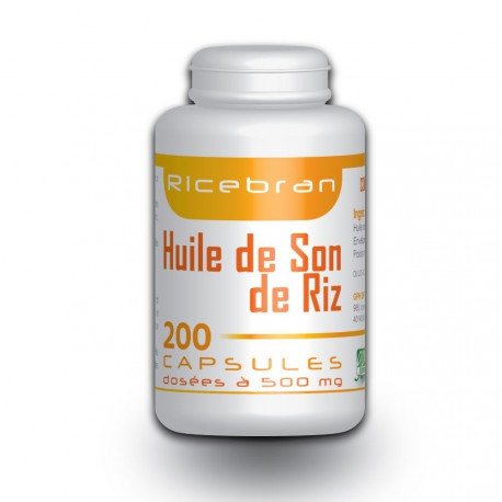 Huile de Son de Riz - 200 capsules dosées à 500mg