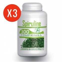 3 Piluliers Spiruline - 300 comprimés à 500 mg