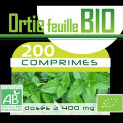 200 Comprimes Ortie feuille Bio 400 mg