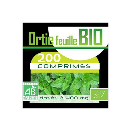 200 Comprimes Ortie feuille Bio 400 mg