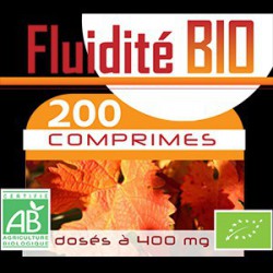 200 Comprimes complexe Fluidite Bio- Vigne rouge-Bardane-Hamamelis 400 mg