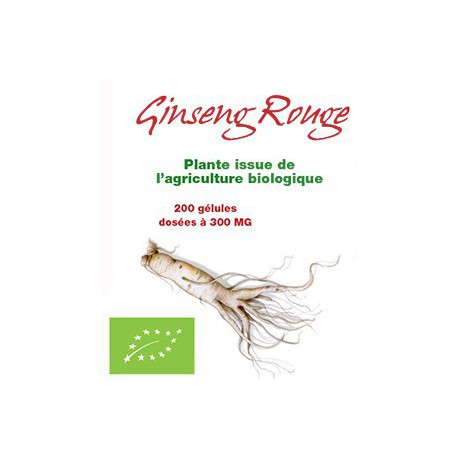 Ginseng Rouge Bio - 200 gelules classiques