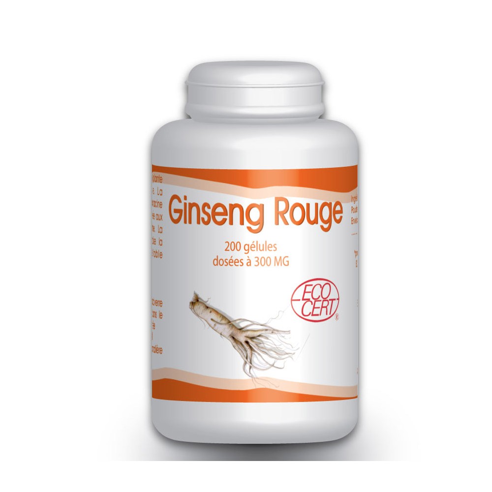 Ginseng Rouge Bio - 200 gélules à 300 mg