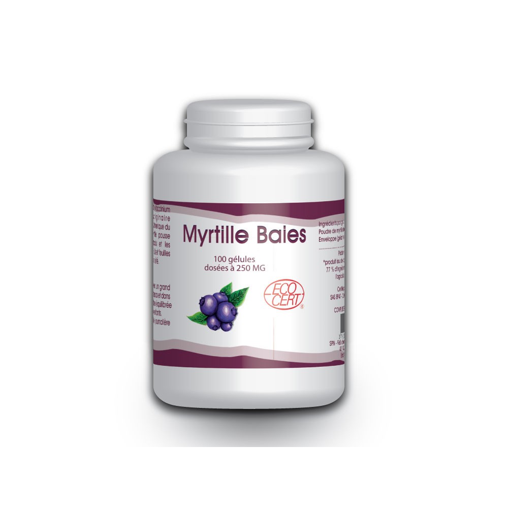 Baies de Myrtilles Bio - 250mg - 100 gélules