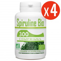 4 piluliers SPIRULINE BIO - 300 comprimés 500 mg