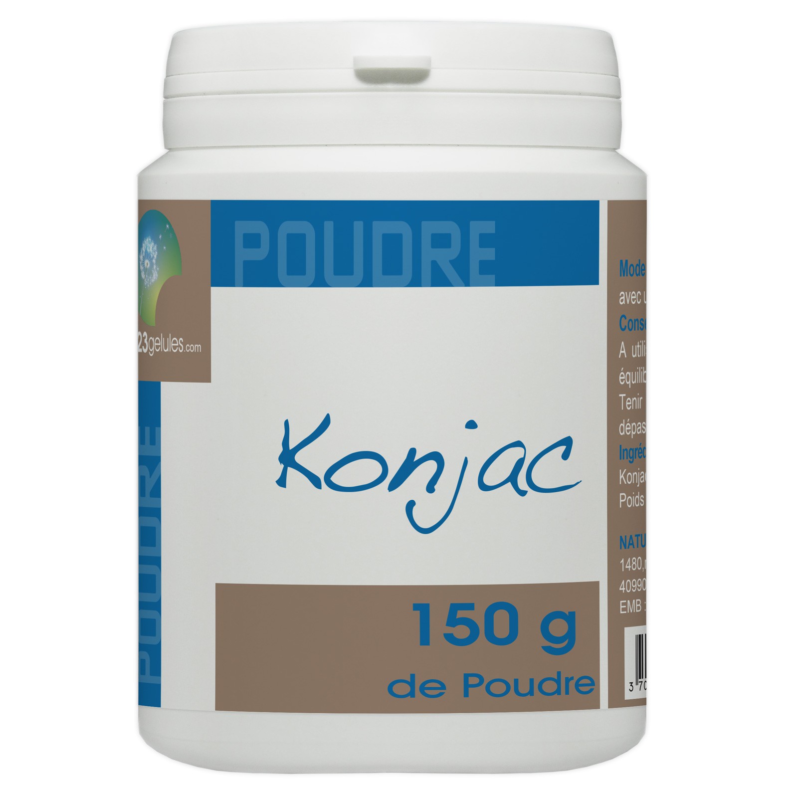 Konjac 150 grammes de poudre - à 80 % glucomannane Konjac 150 grammes de poudre - à 80 % glucomannane