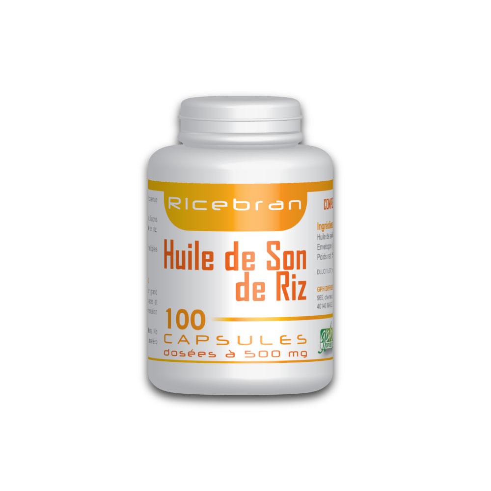 Huile de Son de Riz - 100 capsules dosées à 500mg