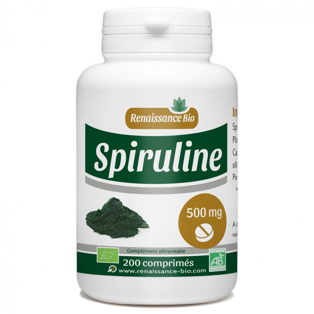 Spiruline 200 comprimés à 500 mg