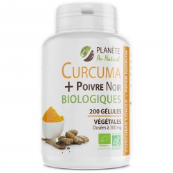 Curcuma et Poivre Noir Bio 300mg - 200 gélules végétales
