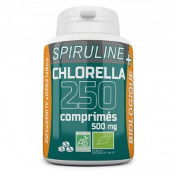 Organic Spirulina + Chlorella - 500 mg per Tablet - 250Tablets