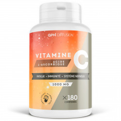 Vitamine C 1000 mg - 180 géules véégtales -L- Acide Ascorbique