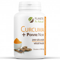 Curcuma et Poivre Noir Bio 300mg - 200 gélules végétales