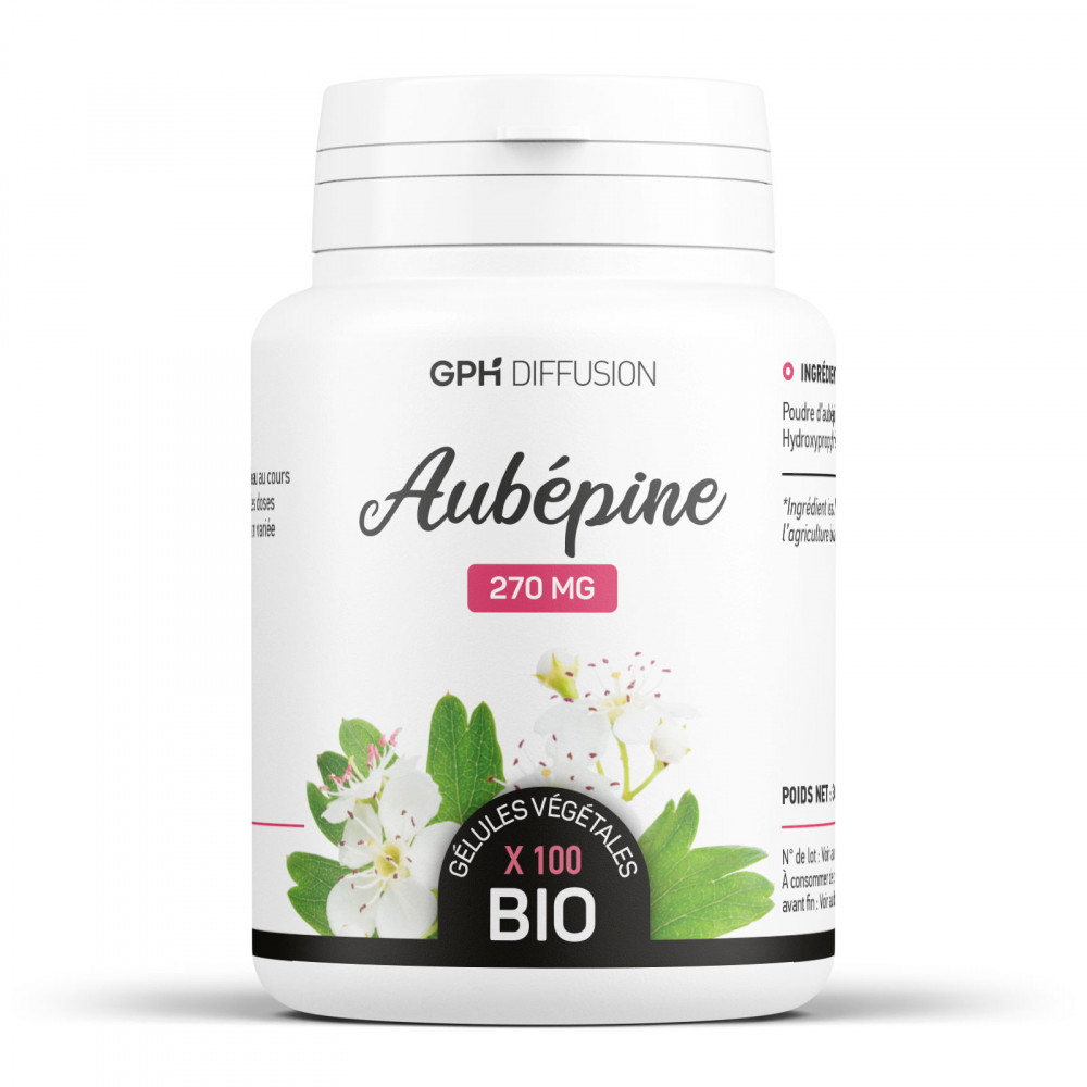 Aubépine biologique 270 mg - 100 gélules végétales