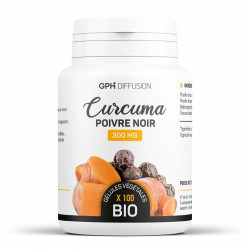 Curcuma + Poivre Noir biologique 300 mg - 100 gélules végétales