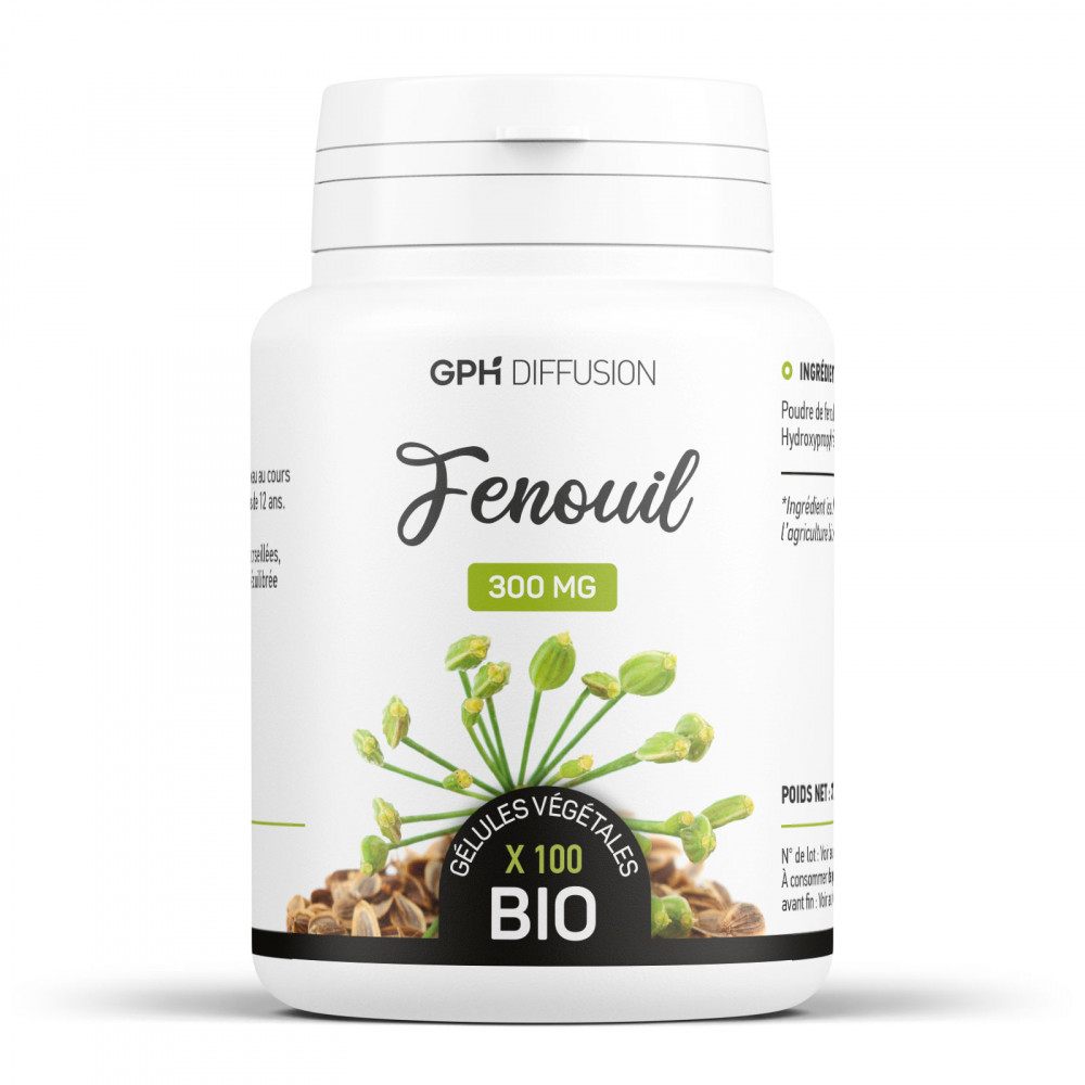 Fenouil biologique 300 mg - 100 gélules végétales