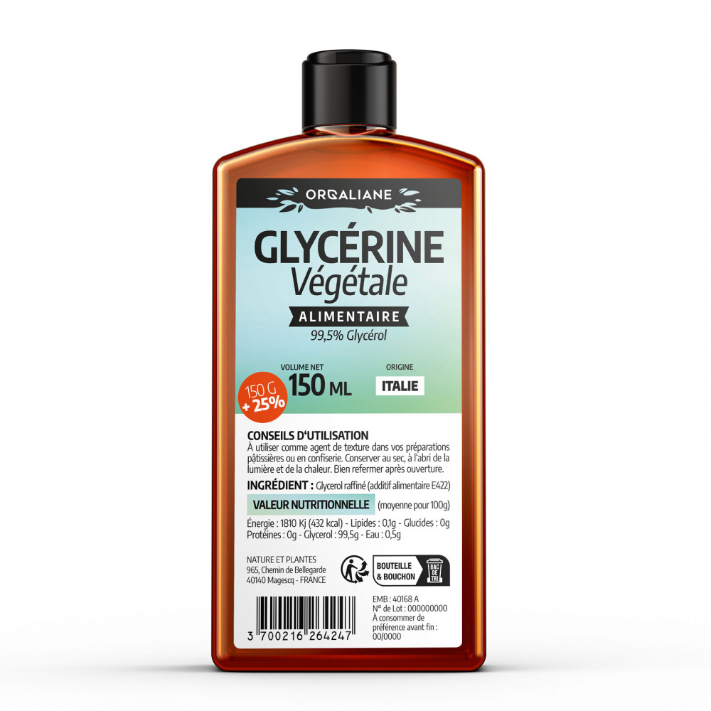 Glycérine Végétale - 150 ml - 100% Végétale