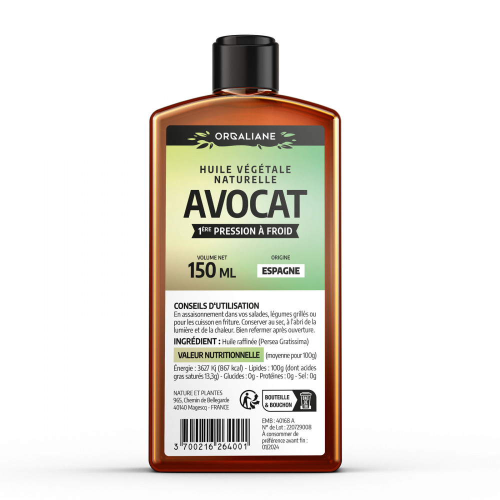 Huile végétale d'Avocat 150 ml