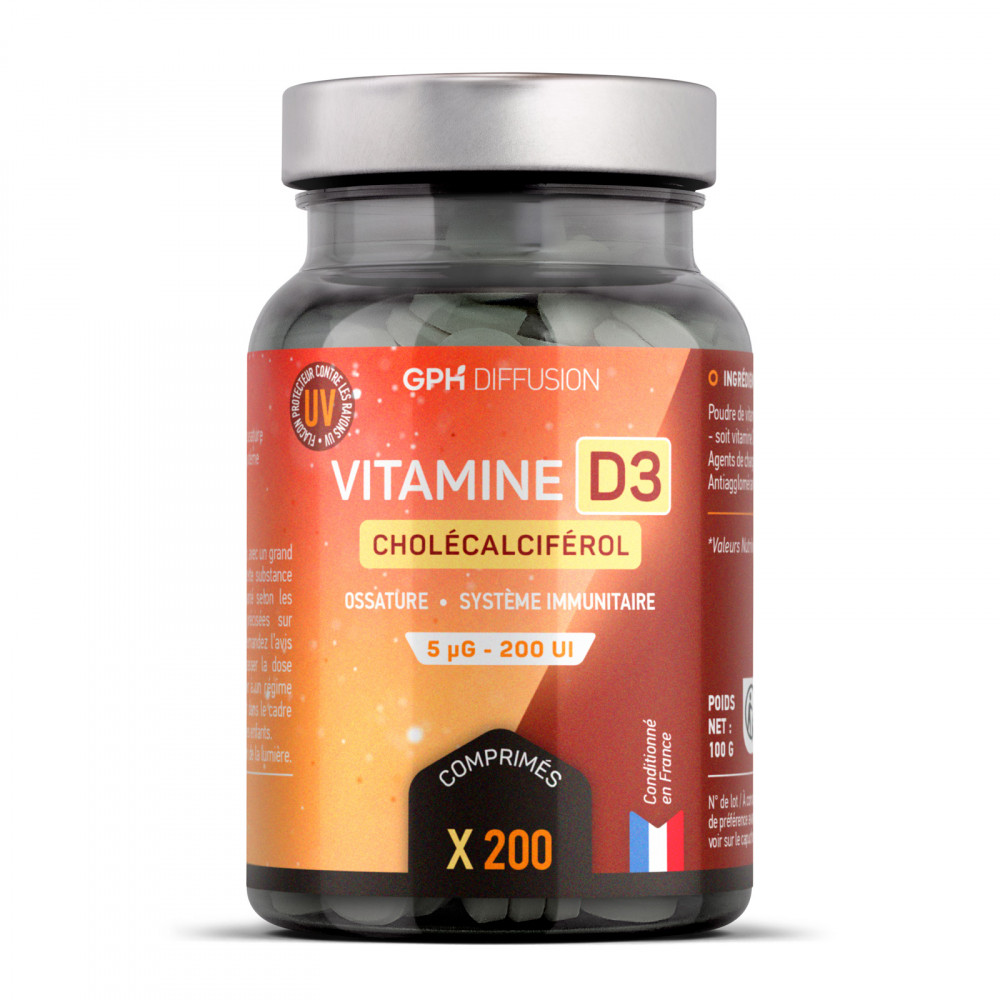 Vitamine D - 5 µg - 200 Comprimés