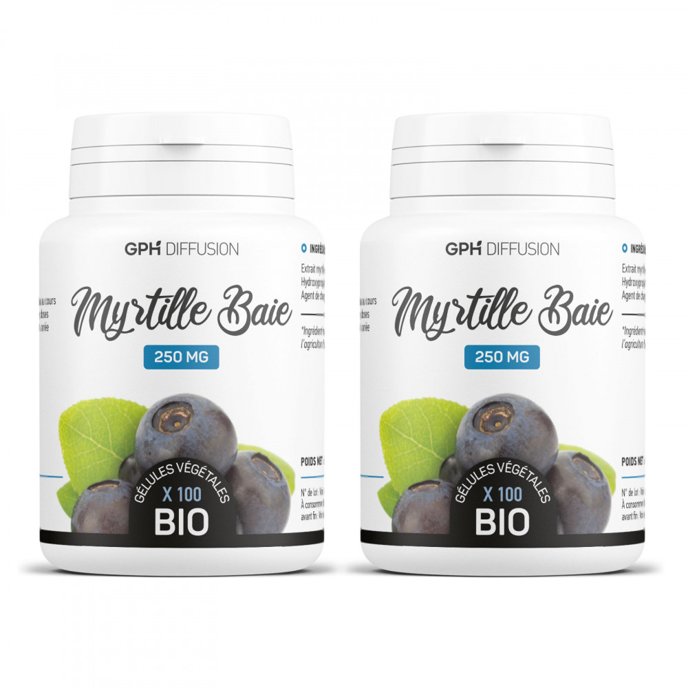 Myrtille baie biologique 250 mg - 100 gélules végétales