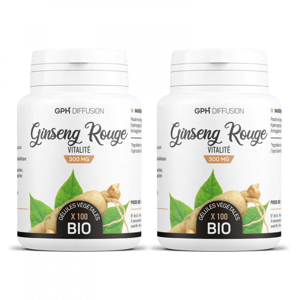Ginseng rouge racine biologique 300 mg - 100 gélules végétales
