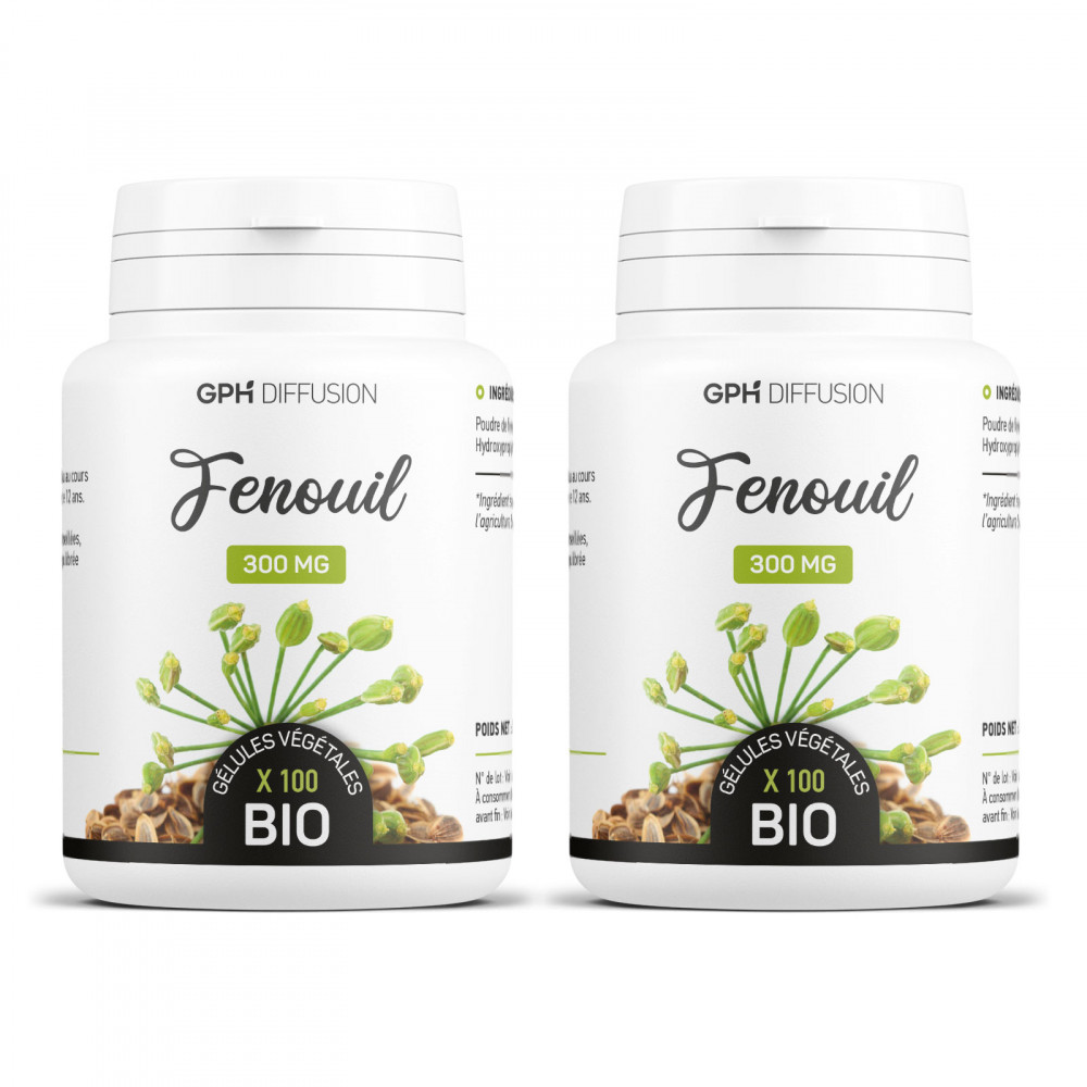 Fenouil biologique 300 mg - 100 gélules végétales