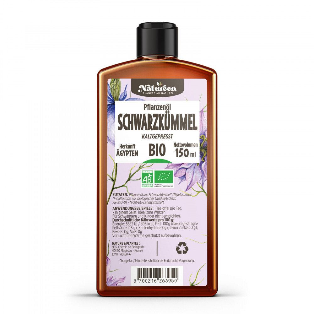 Huile de NIGELLE Biologique - 250ml - AB - Planète au Naturel
