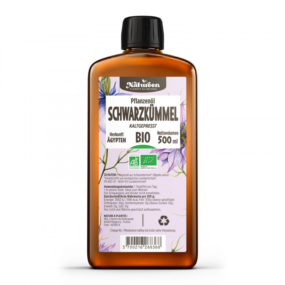Huile de NIGELLE Biologique - 250ml - AB - Planète au Naturel