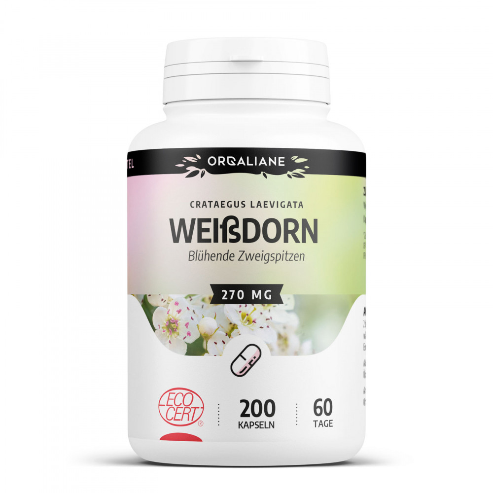 Aubépine Bio - 270mg - 200 gélules - Orgaliane - Version allemande