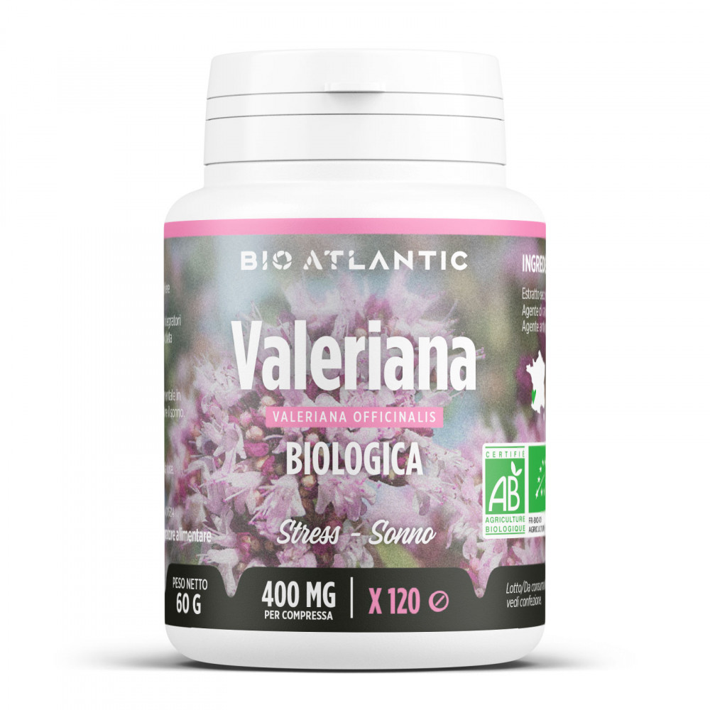 Valériane Bio 400 mg - 120 comprimés - Bio Atlantic - Version Italie